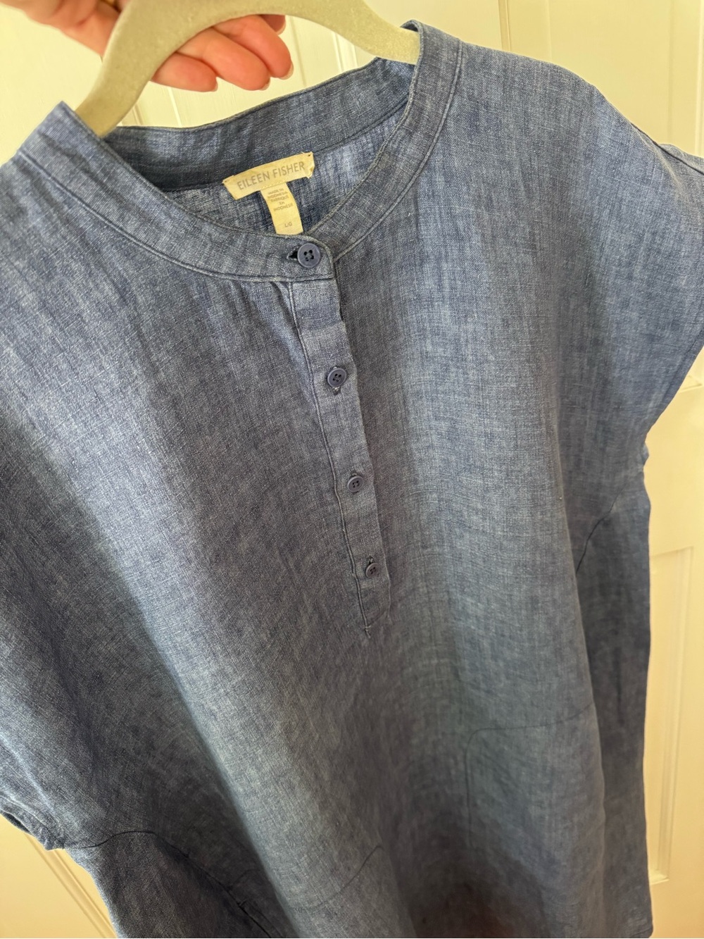 Eileen Fisher Blue Linen Dress - Picture 5 of 5